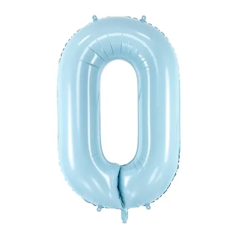 Balon foliowy cyfra 0 jasnoniebieski 85 cm