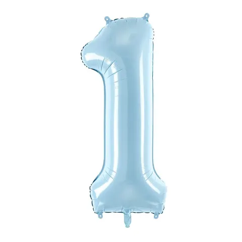 Balon foliowy cyfra 1 jasnoniebieski 85 cm