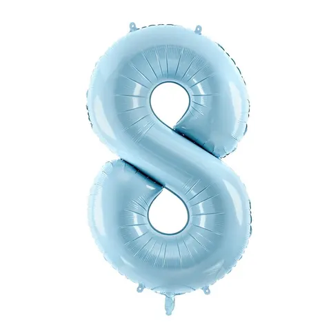 Balon foliowy cyfra 8 jasnoniebieski 85 cm