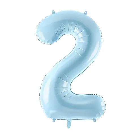 Balon foliowy cyfra 2 jasnoniebieski 85 cm
