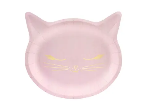 Talerzyki papierowe kotek 22 cm 6 szt