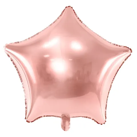 Balon foliowy gwiazda różowe złoto 48 cm