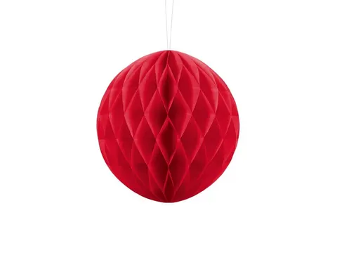 Kula bibułowa Honeycomb czerwona 20 cm