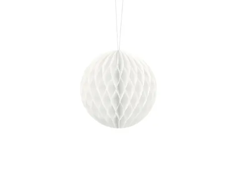 Kula bibułowa Honeycomb biała 10 cm