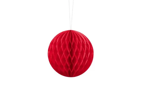 Kula bibułowa Honeycomb czerwona 10 cm