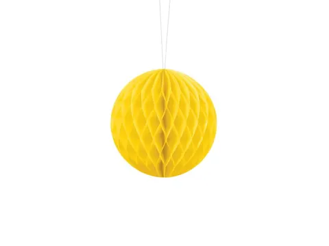 Kula bibułowa Honeycomb żółta 10 cm