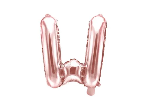 Balon foliowy litera W różowe złoto 35 cm