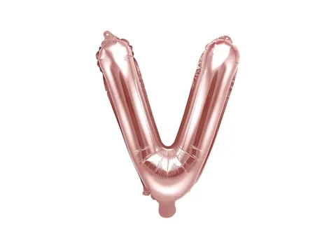 Balon foliowy litera V różowe złoto 35 cm