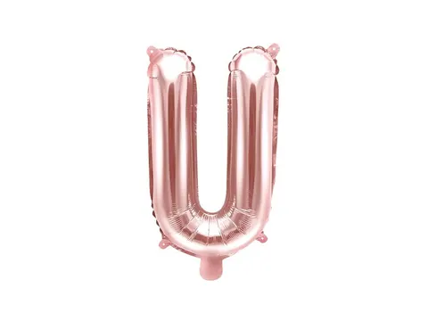 Balon foliowy litera U różowe złoto 35 cm