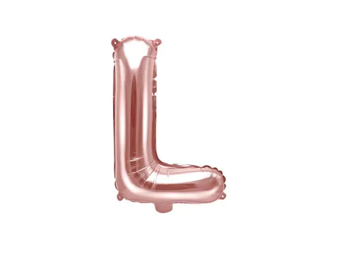 Balon foliowy litera L różowe złoto 35 cm