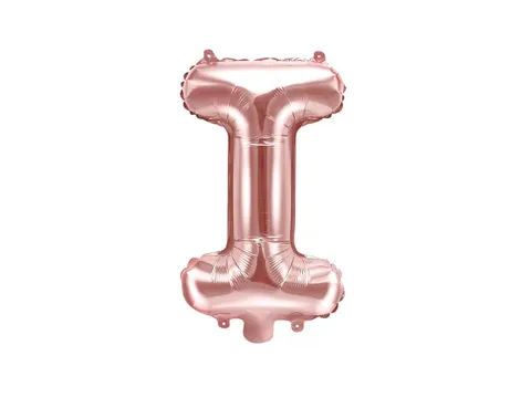 Balon foliowy litera I różowe złoto 35 cm