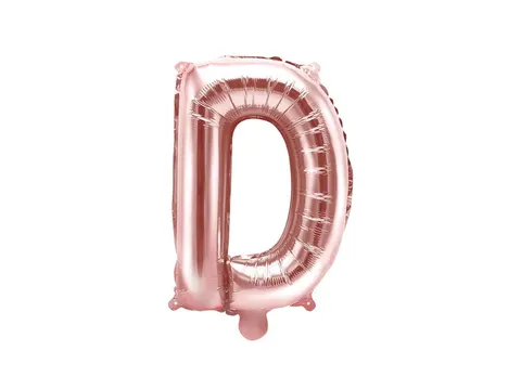 Balon foliowy litera D różowe złoto 35 cm
