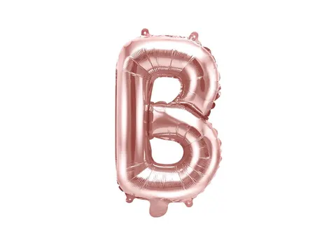 Balon foliowy litera B różowe złoto 35 cm