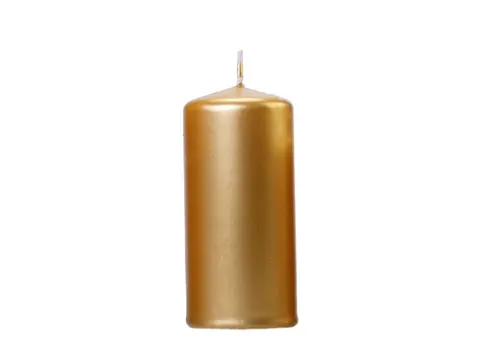 Świece pieńkowe złote 12 cm 6 szt