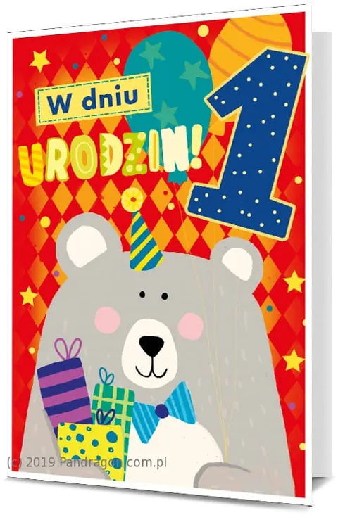 Kartka urodzinowa - w dniu 1 urodzin
