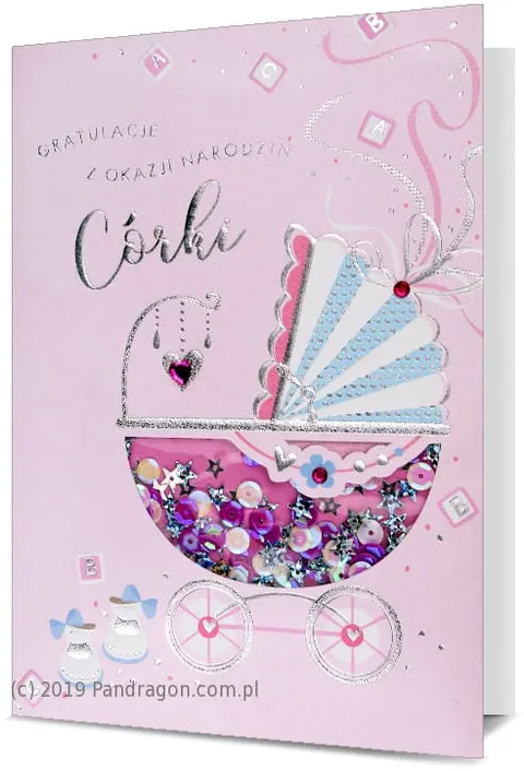 Kartka na narodziny - gratulacje z okazji narodzin córki