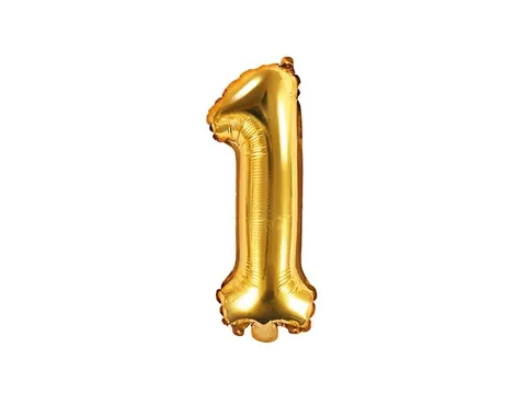 Balon foliowy cyfra 1 złoty 35 cm