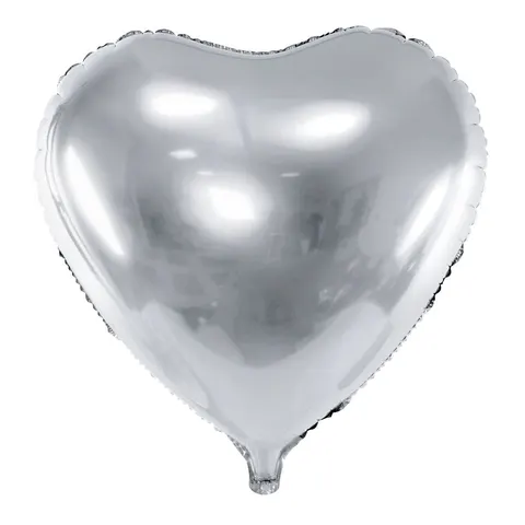 Balon foliowy serce srebrny 61 cm
