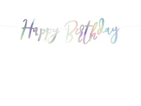 Baner urodzinowy Happy Birthday opalizujący 62 cm
