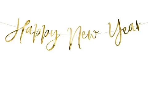 Baner Happy New Year złoty 66 cm