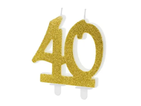 Świeczkacyfra 40 złota