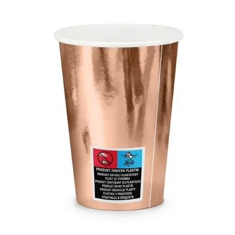 Kubeczki papierowe She said yes! róźowe złoto 220 ml 6 szt