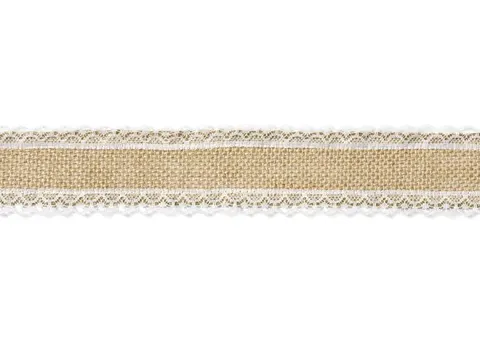Taśma jutowa z koronką 5 cm x 5 m