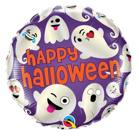 Balon foliowy duszki Happy Halloween 45 cm