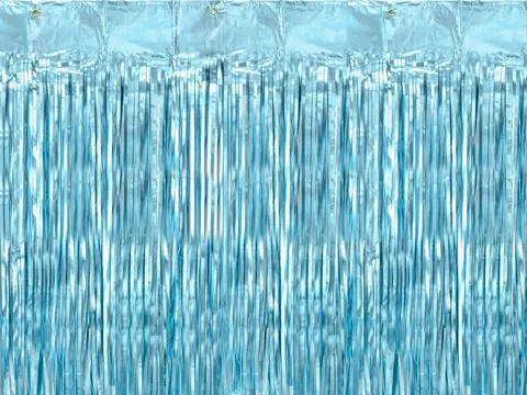 Kurtyna dekoracyjna lameta błękitna 90 cm x 250 cm