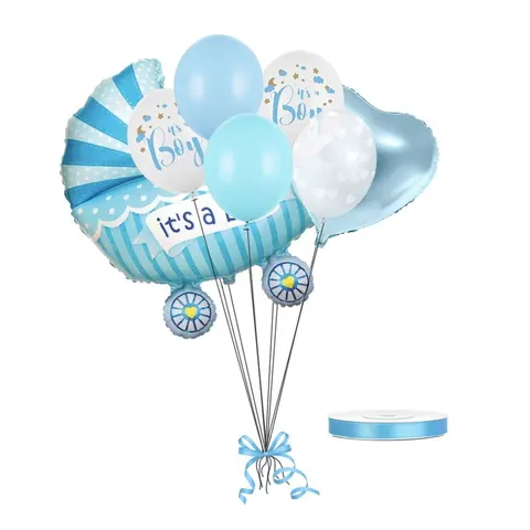 Bukiet z balonów wózek it's a boy błękitny