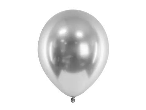 Balony srebrne chromowane Glossy 30 cm 14 cali 10 szt PartyDeco