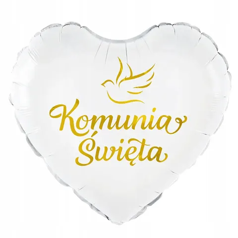 Balon foliowy serce Komunia Święta 45 cm