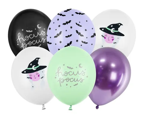 Balony na Halloween Czarownica 30 cm 14 cali 6 szt
