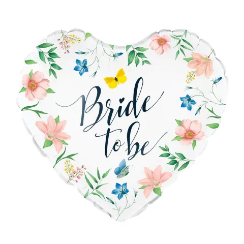 Balon foliowy serce bride to be kwiaty 45 cm