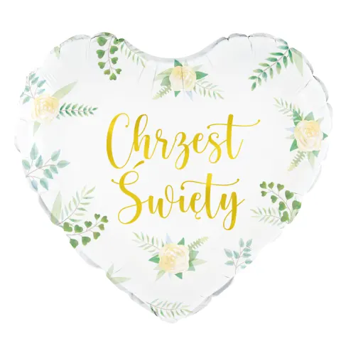 Balon foliowy serce Chrzest Święty 45 cm