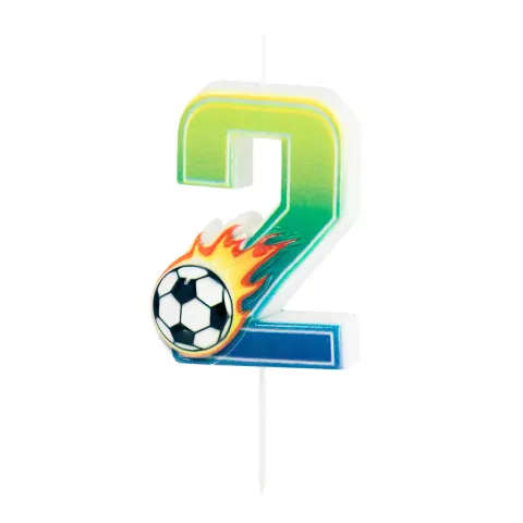 Świeczka cyfra 2 piłka nożna football