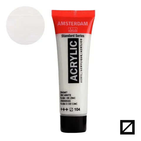 Farba akrylowa Amsterdam Acrylic 20 ml - 104 Zinc white