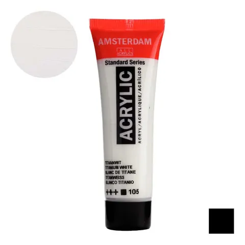 Farba akrylowa Amsterdam Acrylic 20 ml - 105 Titanium White