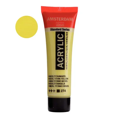 Farba akrylowa Amsterdam Acrylic 20 ml - 274 Nickel titanium yellow