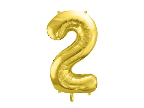 Balon foliowy cyfra 2 złoty 70 cm