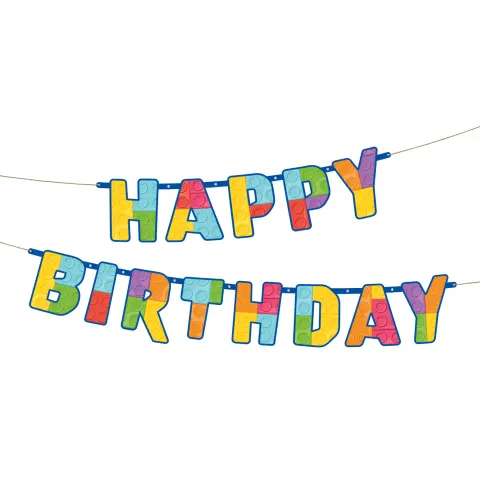 Baner urodzinowy happy birthday klocki 250 cm