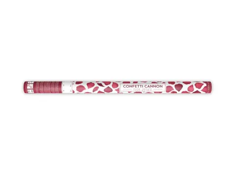 Tuby strzelające konfetti płatki róż bordowe 80 cm 36 szt