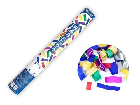 Tuby strzelające konfetti serpentyny kolorowe 40 cm 72 szt