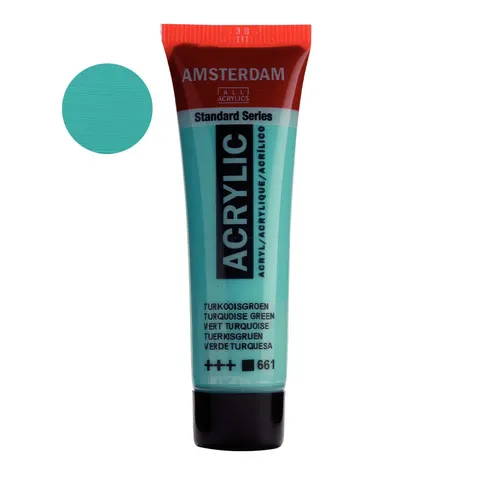 Farba akrylowa Amsterdam Acrylic 20 ml - 661 Turquoise green