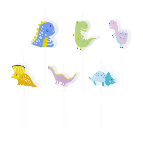 Świeczki urodzinowe Dinozaury 6 szt