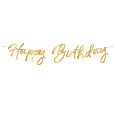 Baner urodzinowy Happy Birthday złoty 110 cm