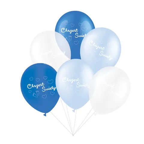 Balony na Chrzest Święty niebieskie 12 cali 6 szt