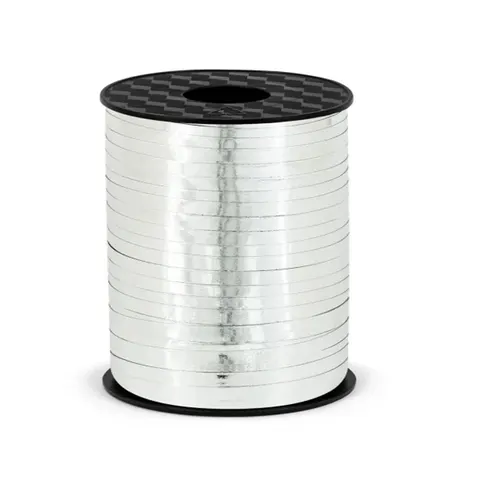 Wstążka do balonów błyszcząca srebrna 458 m