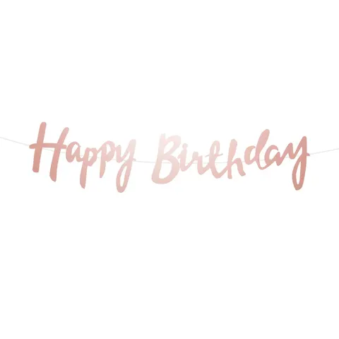 Baner urodzinowy happy birthday rose gold 110 cm