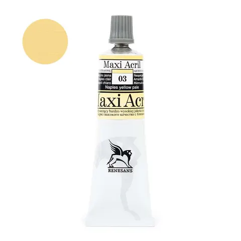 Farba akrylowa Maxi Akryl 60 ml - 03 Żółta z Neapolu jasna